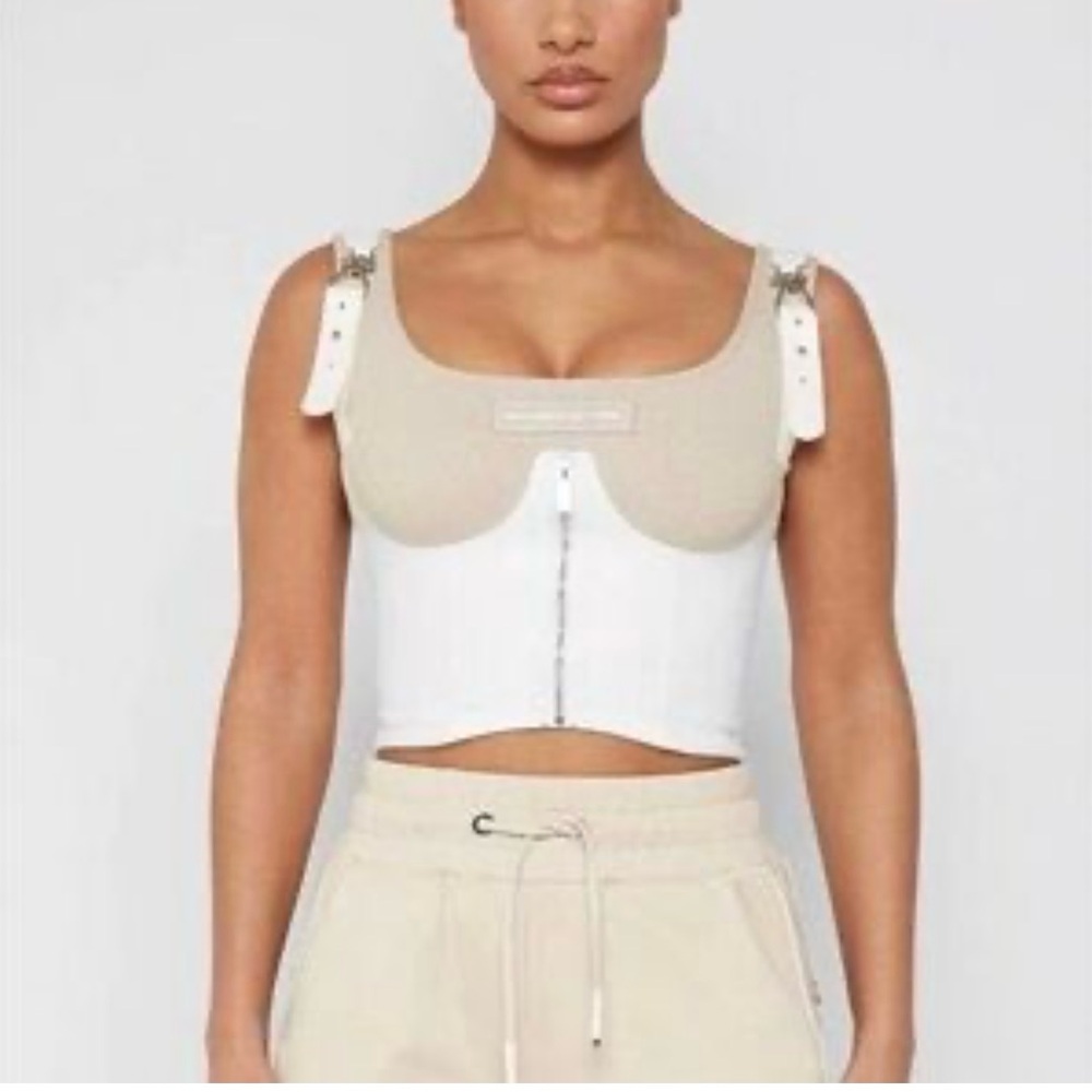 Maniere De Voir White Corset Top
